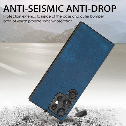 For Samsung Galaxy S23 Ultra Case Shockproof Slim Retro Leather Phone Back Cover