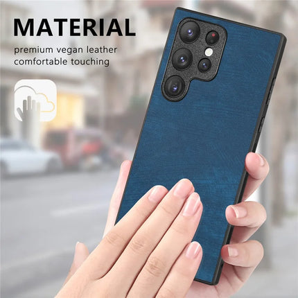 For Samsung Galaxy S23 Ultra Case Shockproof Slim Retro Leather Phone Back Cover
