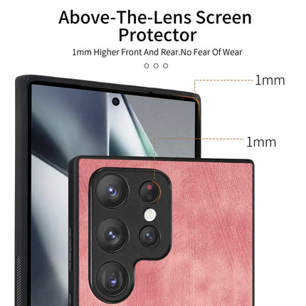 For Samsung Galaxy S23 Ultra Case Shockproof Slim Retro Leather Phone Back Cover