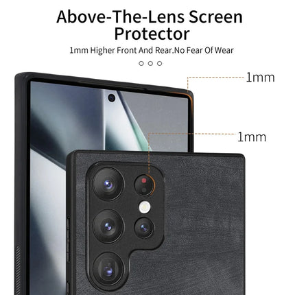 For Samsung Galaxy S23 Ultra Case Shockproof Slim Retro Leather Phone Back Cover