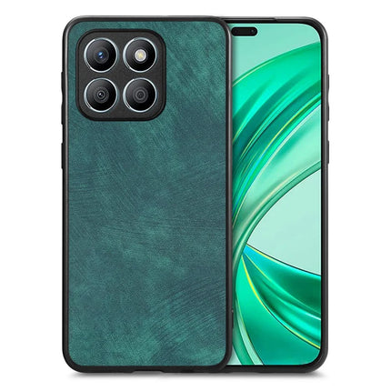 For Honor X8b 4G Case Shockproof Slim Retro Leather Phone Back Cover - Green