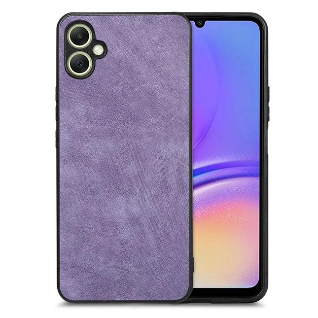 For Samsung Galaxy A05 4G Case Shockproof Slim Retro Leather Phone Back Cover - Purple