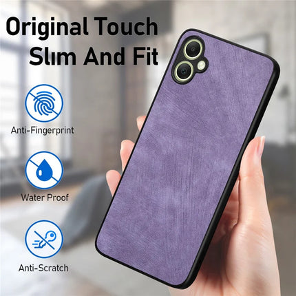 For Samsung Galaxy A05 4G Case Shockproof Slim Retro Leather Phone Back Cover