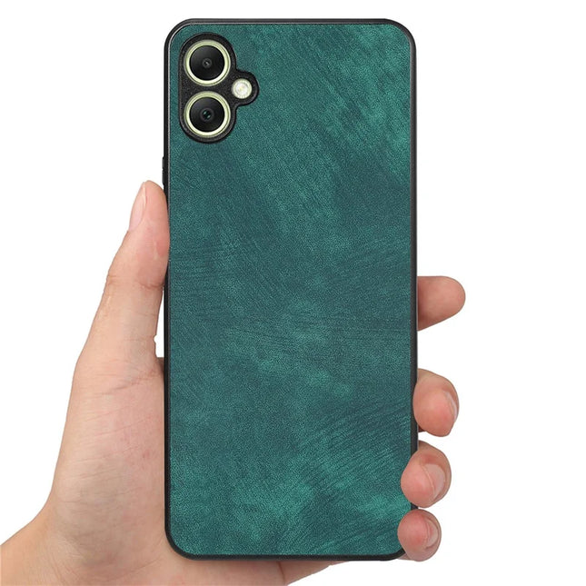 For Samsung Galaxy A05 4G Case Shockproof Slim Retro Leather Phone Back Cover - Green