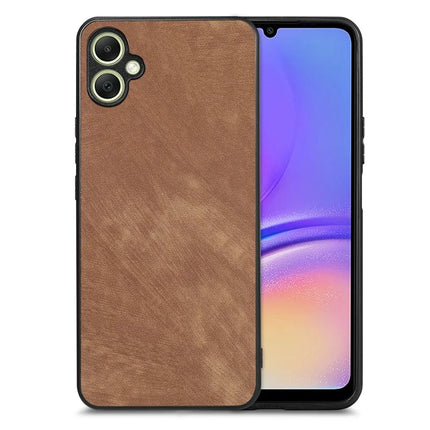 For Samsung Galaxy A05 4G Case Shockproof Slim Retro Leather Phone Back Cover - Brown