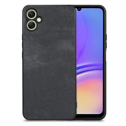For Samsung Galaxy A05 4G Case Shockproof Slim Retro Leather Phone Back Cover - Black