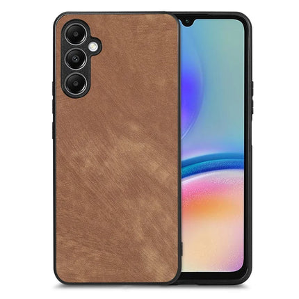 For Samsung Galaxy A05s 4G Case Shockproof Slim Retro Leather Phone Back Cover - Brown