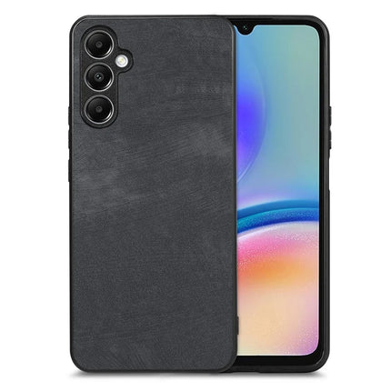 For Samsung Galaxy A05s 4G Case Shockproof Slim Retro Leather Phone Back Cover - Black