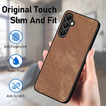 For Samsung Galaxy A06s Case Shockproof Slim Retro Leather Phone Back Cover