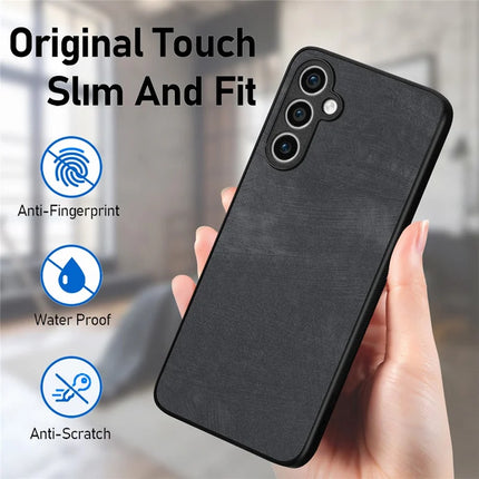For Samsung Galaxy S23 FE Case Shockproof Slim Retro Leather Phone Back Cover
