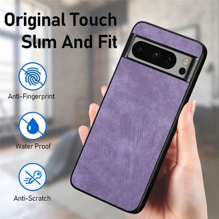 For Google Pixel 8 Pro Case Shockproof Slim Retro Leather Phone Back Cover