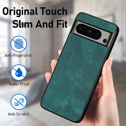 For Google Pixel 8 Pro Case Shockproof Slim Retro Leather Phone Back Cover
