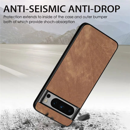 For Google Pixel 8 Pro Case Shockproof Slim Retro Leather Phone Back Cover