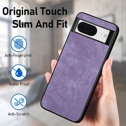 For Google Pixel 8 Case Shockproof Slim Retro Leather Phone Back Cover
