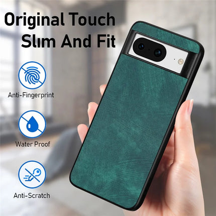For Google Pixel 8 Case Shockproof Slim Retro Leather Phone Back Cover