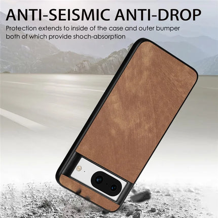 For Google Pixel 8 Case Shockproof Slim Retro Leather Phone Back Cover