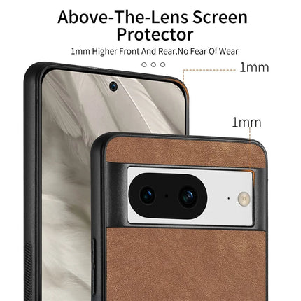 For Google Pixel 8 Case Shockproof Slim Retro Leather Phone Back Cover
