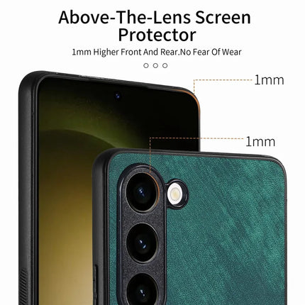 For Samsung Galaxy S23 Case Shockproof Slim Retro Leather Phone Back Cover