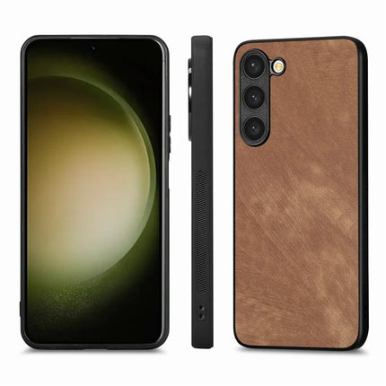 For Samsung Galaxy S23 Case Shockproof Slim Retro Leather Phone Back Cover