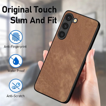 For Samsung Galaxy S23 Case Shockproof Slim Retro Leather Phone Back Cover