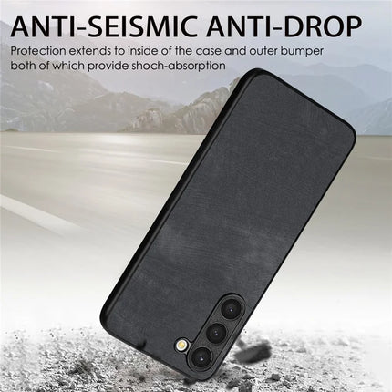 For Samsung Galaxy S23 Case Shockproof Slim Retro Leather Phone Back Cover