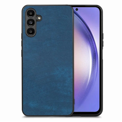 For Samsung Galaxy A34 5G Case Shockproof Slim Retro Leather Phone Back Cover - Blue