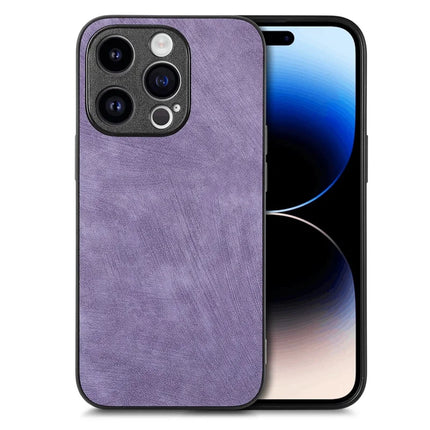 For iPhone 13 Pro Max 6.7 inch Case Shockproof Slim Retro Leather Phone Back Cover - Purple