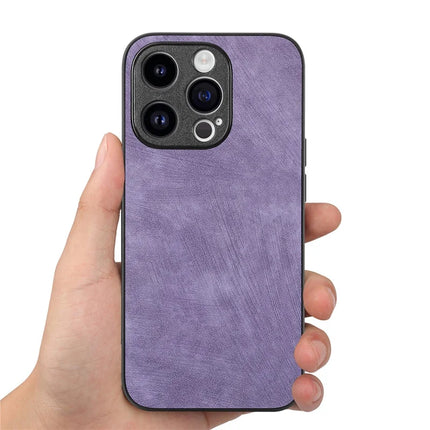 For iPhone 13 Pro Max 6.7 inch Case Shockproof Slim Retro Leather Phone Back Cover