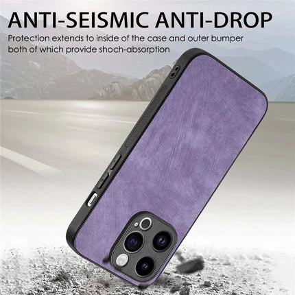 For iPhone 13 Pro Max 6.7 inch Case Shockproof Slim Retro Leather Phone Back Cover