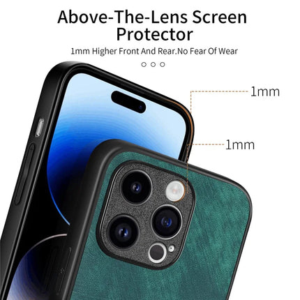For iPhone 13 Pro Max 6.7 inch Case Shockproof Slim Retro Leather Phone Back Cover
