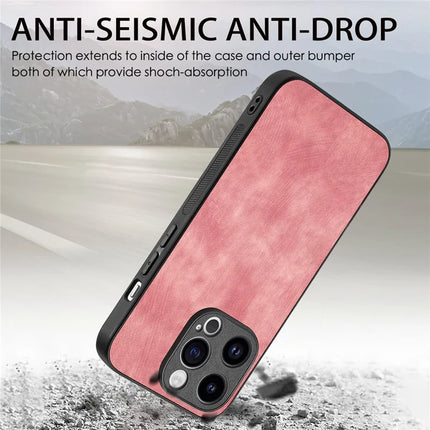 For iPhone 13 Pro Max 6.7 inch Case Shockproof Slim Retro Leather Phone Back Cover