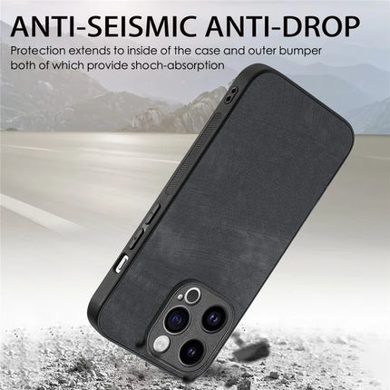 For iPhone 13 Pro Max 6.7 inch Case Shockproof Slim Retro Leather Phone Back Cover
