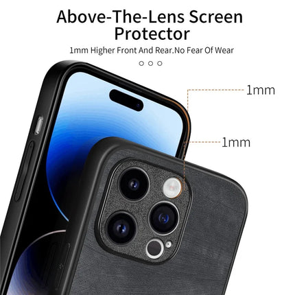 For iPhone 13 Pro Max 6.7 inch Case Shockproof Slim Retro Leather Phone Back Cover