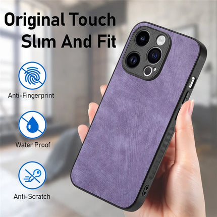 For iPhone 12 Pro Max 6.7 inch Case Shockproof Slim Retro Leather Phone Back Cover