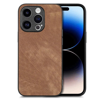 For iPhone 12 Pro Max 6.7 inch Case Shockproof Slim Retro Leather Phone Back Cover - Brown