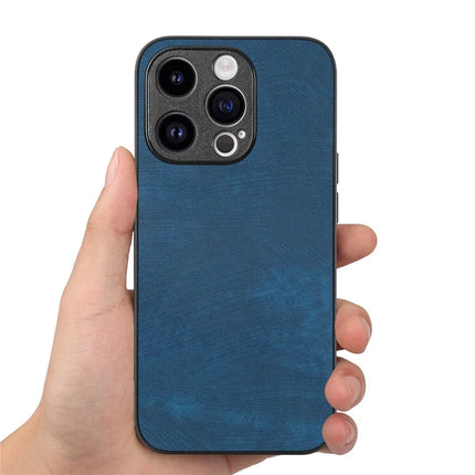 For iPhone 12 Pro Max 6.7 inch Case Shockproof Slim Retro Leather Phone Back Cover