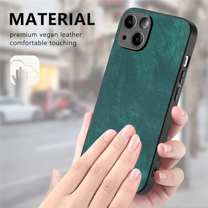 For iPhone 14 Case Shockproof Slim Retro Leather Phone Back Cover