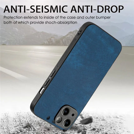For iPhone 14 Case Shockproof Slim Retro Leather Phone Back Cover