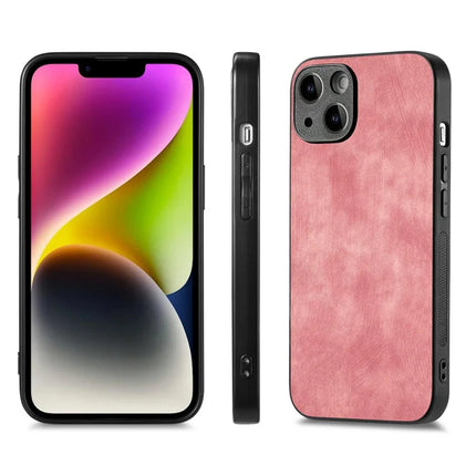 For iPhone 14 Case Shockproof Slim Retro Leather Phone Back Cover