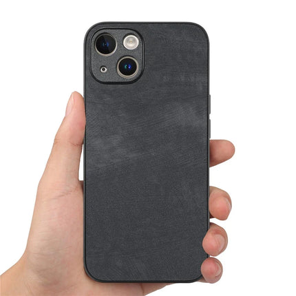 For iPhone 14 Case Shockproof Slim Retro Leather Phone Back Cover