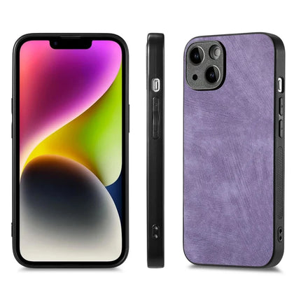 For iPhone 13 6.1 inch Case Shockproof Slim Retro Leather Phone Back Cover