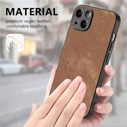 For iPhone 13 6.1 inch Case Shockproof Slim Retro Leather Phone Back Cover