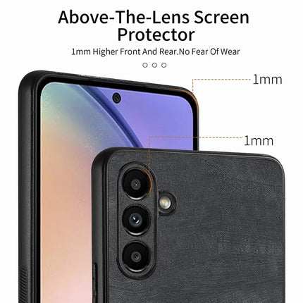 For Samsung Galaxy A55 5G Case Shockproof Slim Retro Leather Phone Back Cover