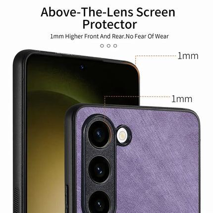 For Samsung Galaxy S22 5G Case Shockproof Slim Retro Leather Phone Back Cover