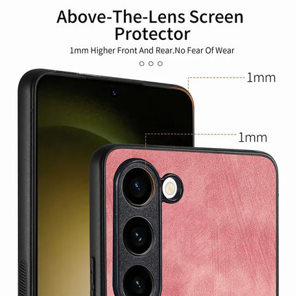 For Samsung Galaxy S22 5G Case Shockproof Slim Retro Leather Phone Back Cover