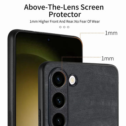 For Samsung Galaxy S22 5G Case Shockproof Slim Retro Leather Phone Back Cover