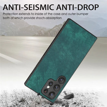 For Samsung Galaxy S22 Ultra 5G Case Shockproof Slim Retro Leather Phone Back Cover