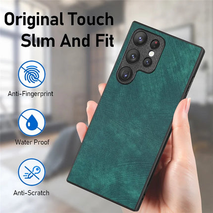 For Samsung Galaxy S22 Ultra 5G Case Shockproof Slim Retro Leather Phone Back Cover
