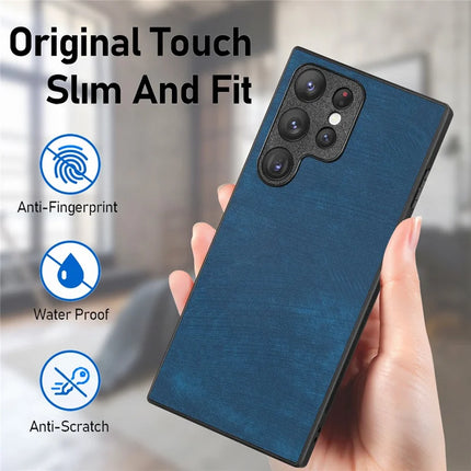 For Samsung Galaxy S22 Ultra 5G Case Shockproof Slim Retro Leather Phone Back Cover