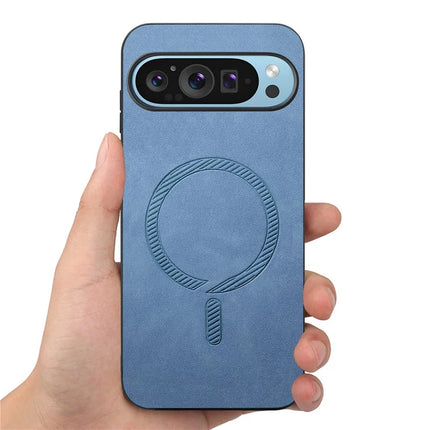 For Google Pixel 9 Pro / Google Pixel 9 Leather Back Case Compatible with MagSafe Skin-touch Phone Cover